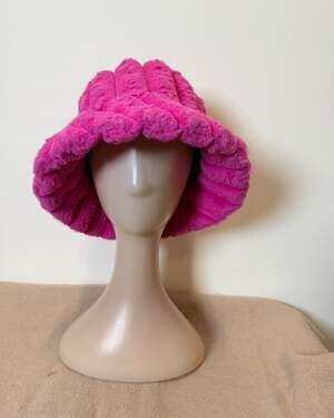 Hot Pink Fuzzy Bucket Hat